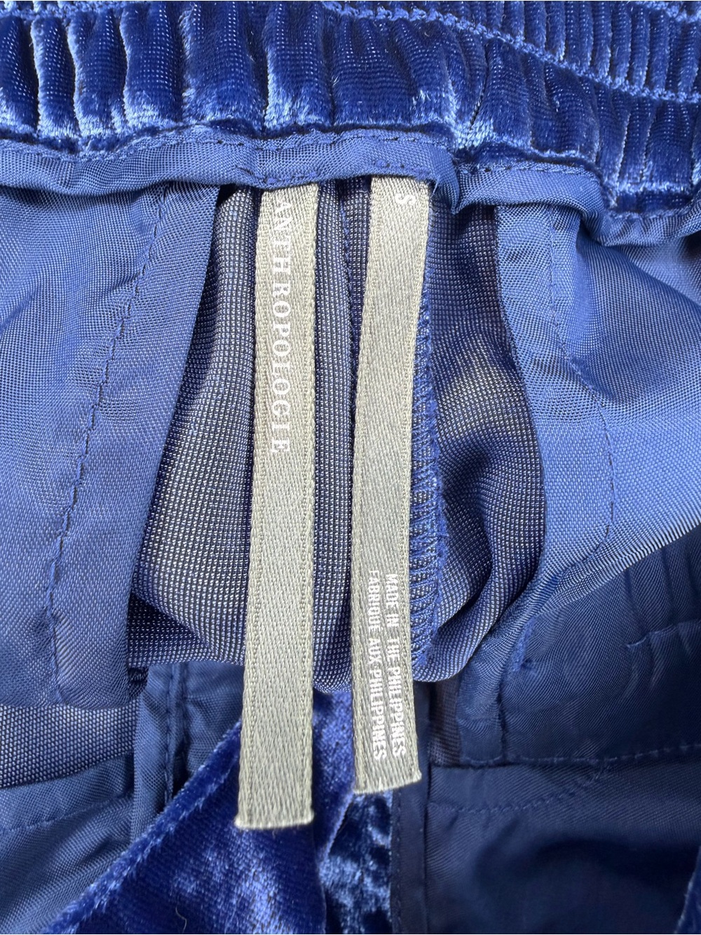 Wide Leg Velvet Pants by Anthropologie Deep Navy in Size Small - Picture 7 of 12